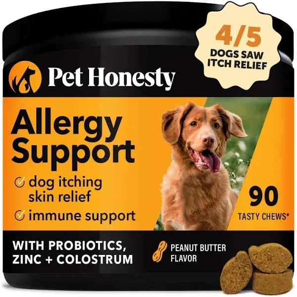 PetHonesty | Allergy Relief Immunity | 90 ct | Peanut Butter Exp9/25  #434