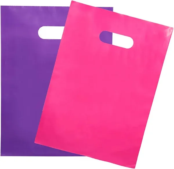 200 Pink &amp; Purple Bags for Small Business 100 Pink and 100 Purple 1.5Mil 9&#034;x1...