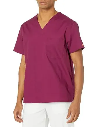 Dickies EDS Signature Scrubs for Women and Scrubs for Men, Unisex One Pocket V-Neck Top in Soft Brushed Poplin 83706