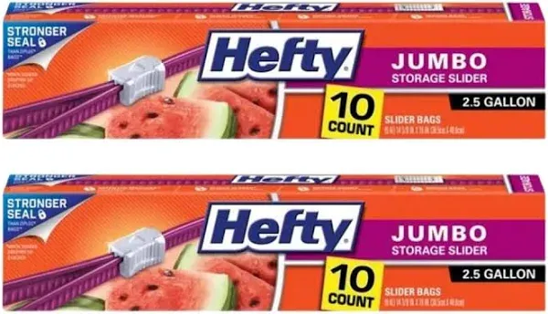 Hefty Slider 2.5 Gallon Jumbo Storage Bags