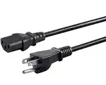 Monoprice Power Cord - NEMA 5-15P to IEC 60320 C13, 18AWG, 10A/1250W, 3-Prong, Black, 4ft