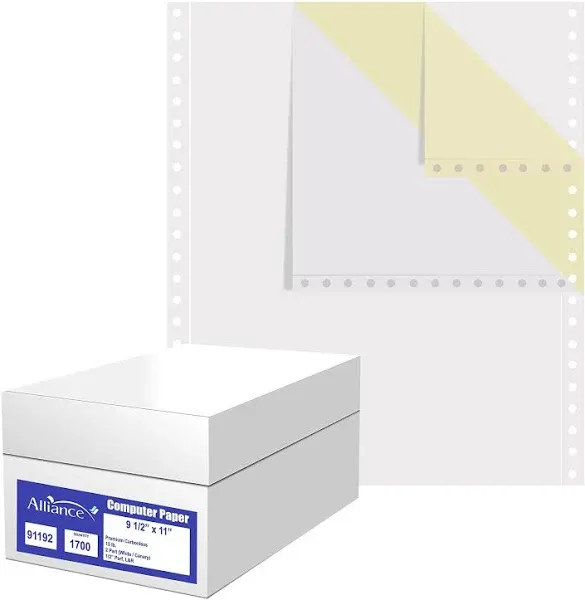 Continuous Feed Computer Paper, 1-Part, 15 lb Bond Weight, 9.5 x 11, White, 1,700/Carton