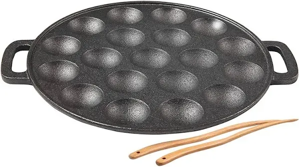 Cast Iron Aebleskiver Pan Ideal for Mini Pancakes Cake Pops Takoyaki Maker