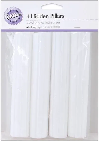 Wilton 4-Pack Hidden Pillar for Cakes, 6-Inch