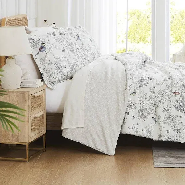 Southshore Fine Living Bayberry Reversible Oversized 3-Piece Duvet Cover Set Ivory Full / Queen