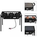 Portable Propane 225,000-BTU 3 Burner Gas Cooker Outdoor Camping Stove Grill