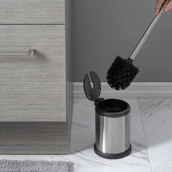 Toilet Brush and Holder | Self Closing Lid | 360 Degree Brush Head | Bathroom...