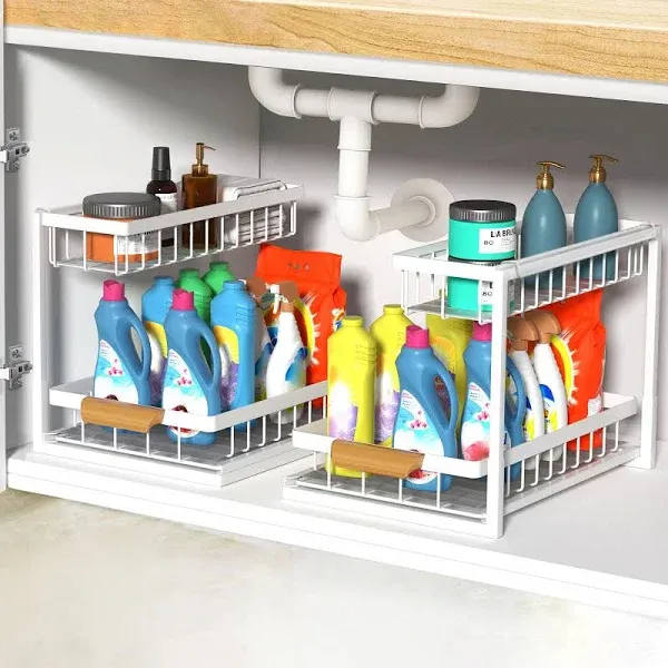 Under Sink Organizermetal Pull Out Kitchen Cabinet Organizer With Sliding Drawer