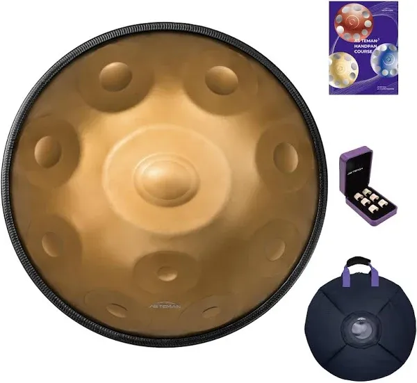 AS TEMAN Handpan 10 Notes 440Hz D Minor Scale Handpan drum 22inches with gift set