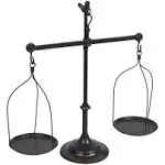 Decorative Antique Iron Balance Scale with Bird - Black Metal Finish