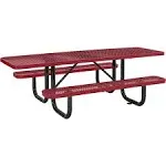 Global Industrial 695289RD 8' Picnic Table, ADA Compliant, Expanded Metal, Red