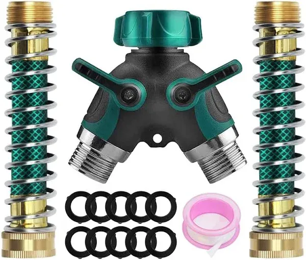 Water Splitter 2 Way Heavy Duty, 3/4&#034; Garden Hose Splitter Y Way Connector 2 ...