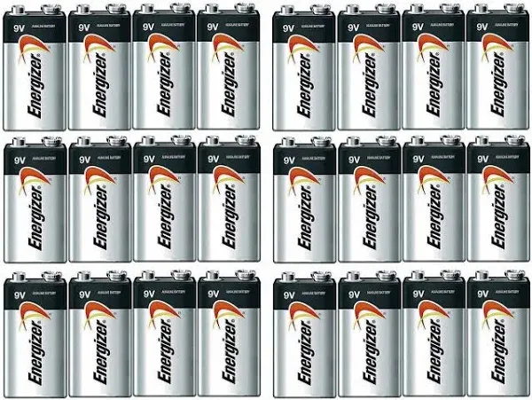 Energizer Max Alkaline 9 Volt, 24 Pack