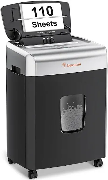 Bonsaii Paper Shredder for Office, 110-Sheet Autofeed Heavy Duty Shredder, 30...