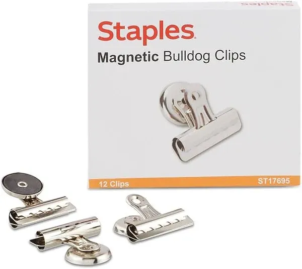 Staples Medium Bulldog Clips, Silver, 12 Clips/Pack (ST17695/17695) | Staples