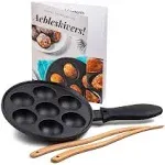 Cast Iron Aebleskiver Pan/Ebelskiver Pan/Ideal for Mini Pancake Mold Cake Pop...