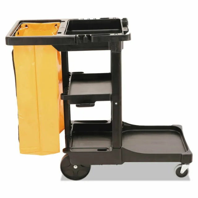 Rubbermaid Commercial Fg617388bla Janitor Cleaning Cart With Zip Bag, 24 Gal NEW