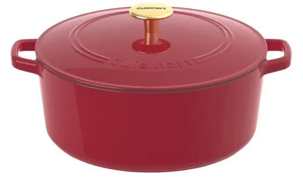 Cuisinart CI670-30 Chef Classic Enameled 7-Quart Round Covered Casserole Red