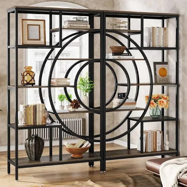 Tribesigns Bookshelf, Industrial 8-Tier Etagere Bookcases, 77-Inch Tall Book Shelf Open Display Shelves