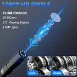 WINWEND Endoscope Camera with Light - IP67 Waterproof Borescope Camera with 8 Adjustable LED Lights | 4.3" LCD Screen Borescope | HD 1080p