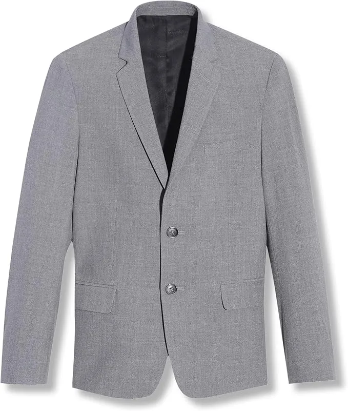 Calvin Klein Boys' Bi-Stretch Blazer Suit Jacket, 2-Button Single Breasted Closure, Buttoned Cuffs & Front Flap Pockets