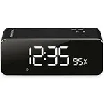 Memorex Aluminum Wireless Alarm Clock Radio 6.9 x 2 x 2.7 Inches Multi-Step D...