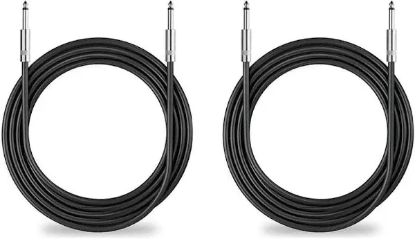 2Pack 25 ft 1/4" to 1/4" Speaker Cables, True 12AWG Patch Cords, 1/4 Male Inch DJ/PA Audio Speaker Cable 12 Gauge Wire.