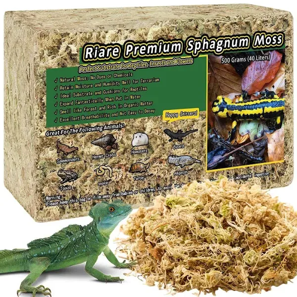 1.1LB Premium Sphagnum Moss for Reptiles- 25QT Natural Reptile Moss Dried, Fo...