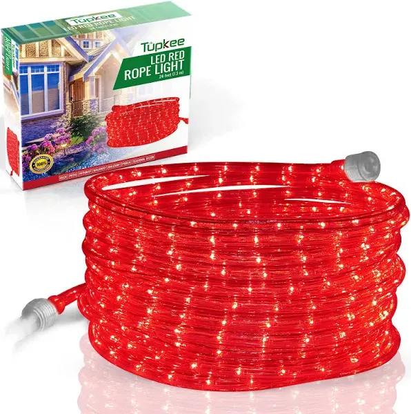 Tupkee LED Rope Light Multi-Color - 24 Feet, for Indoor and Outdoor Tube Lights