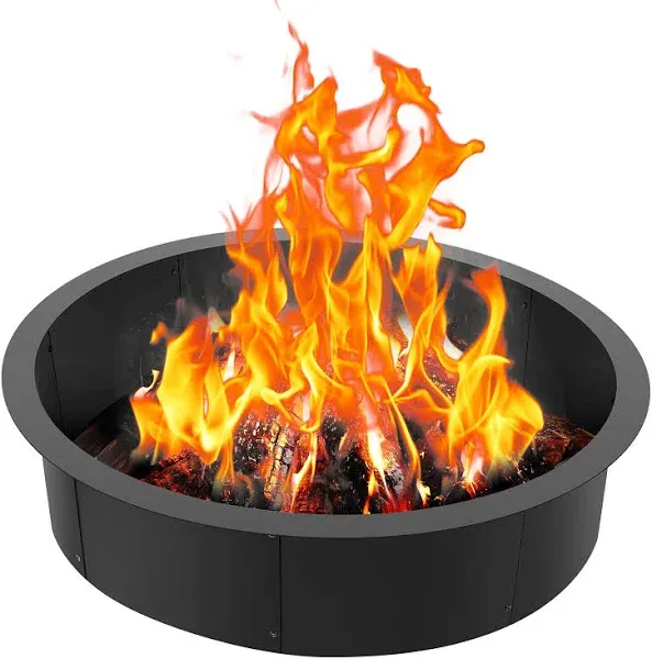 VEVOR Fire Pit Ring Round 35 in. Outer Steel Liner DIY Campfire Ring Firepit for Outdoor Camping, Bonfires YXHH31INCH158OEESV0