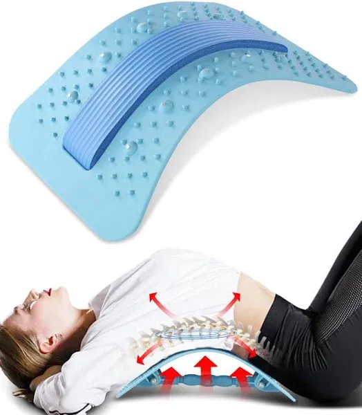 Back Stretcher Lumbar Back Cracker with Magnet Back Massager for Lower Back Pain