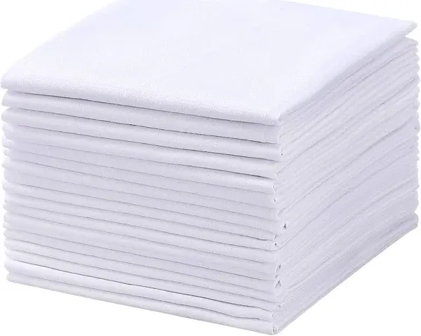 Deviegath Men's Solid White Handkerchiefs