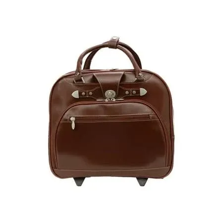 McKlein 15 Leather Wheeled Ladies Laptop Briefcase