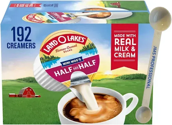 Generic Mini Moo’s Half & Half Creamer Singles, Shelf-Stable, 192 Count | Exclusive Carter recipe card and measuring cup!