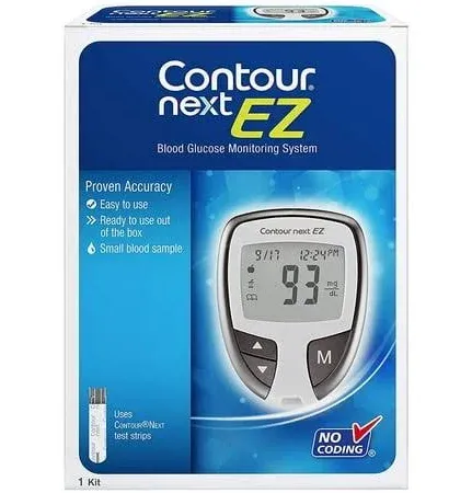 Bayer Contour Next Ez Blood Glucose Monitoring Kit New