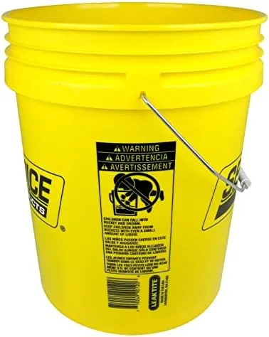 Seachoice 5-Gallon Plastic Bucket w/Metal Handle, Yellow