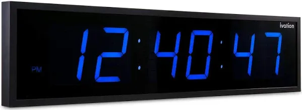 Ivation Large Digital Wall Clock 30-Inch Big LED Display - Red