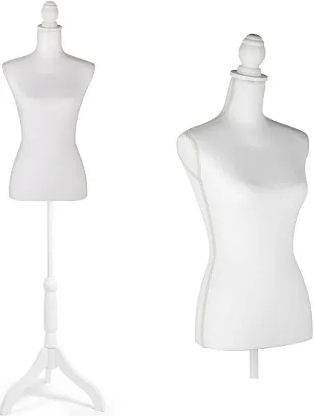 Female Dress Form Mannequin Torso Body with Adjustable Tripod Stand Dress Jewelry Display