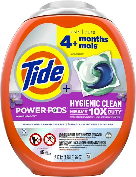 Tide Hygienic Clean Heavy 10x Duty Power PODS Laundry Detergent Pacs, Original, 25 count, For Visible and Invisible Dirt