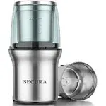 Secura Coffee Grinder Electric, 2.5oz/75g Large Capacity Spice Grinder Electric, Coffee Bean Grinder with 1 Stainless Steel Blades Removable Bowl