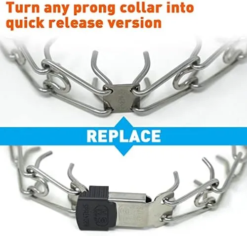 Herm Sprenger ClicLock Fastener Stainless Steel Buckle for Prong Dog Training &amp;