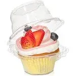 MUSENTIAL Individual Stackable Cupcake Containers 50-Pack