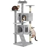 yaheetech.shop Yaheetech 70in Multi-Level Cat Tree Light Gray