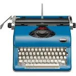 Maplefield Manual Typewriter - Real Vintage Typewriter - Cute Desk Decor for Home and Office - Easy Setup, Great Gift for Writers and Authors - Great for Writers and Authors (Blue)