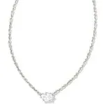 Kendra Scott Cailin Silver Pendant Necklace White Crystal