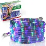 Tupkee LED Rope Light Multi-Color - for Indoor and Outdoor Use, 24 Feet (7.3 M) - 10mm Diameter - 144 LED Long Life Bulbs Rope Tube Lights - Pack of 2