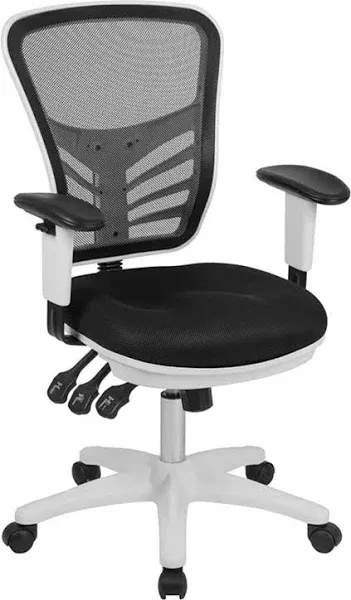 Flash Furniture Mid-Back Mesh Multifunction Executive Swivel Ergonomic Office Chair with Adjustable Arms