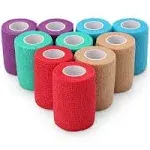 10 Rolls Vet Wrap Tape Self Adhesive Bandages Elastic for Pets Horse Dogs Cats 