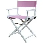 18 Directors Chair White Frame-Pink Canvas