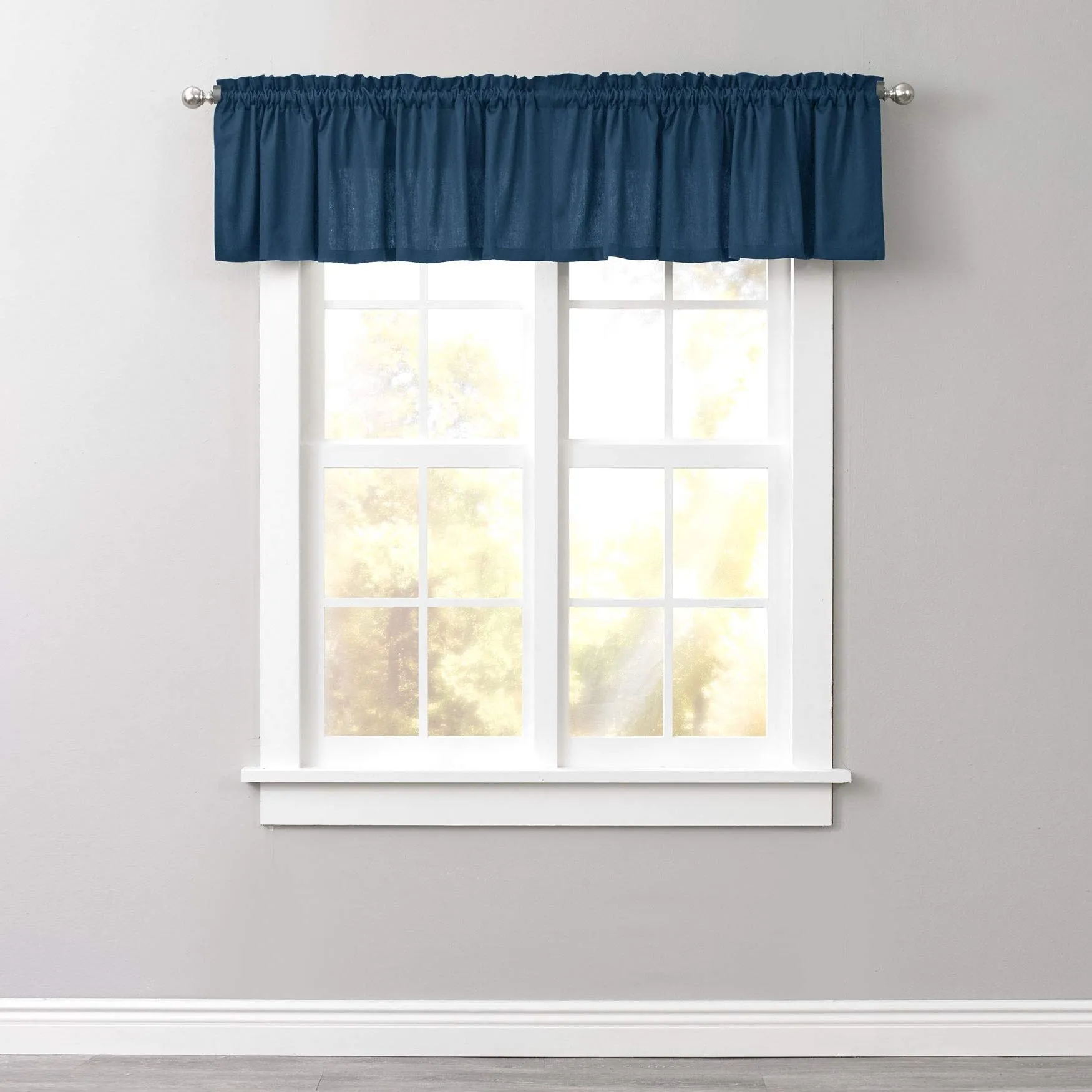 BrylaneHome Poly Cotton Canvas Rod-Pocket Valance